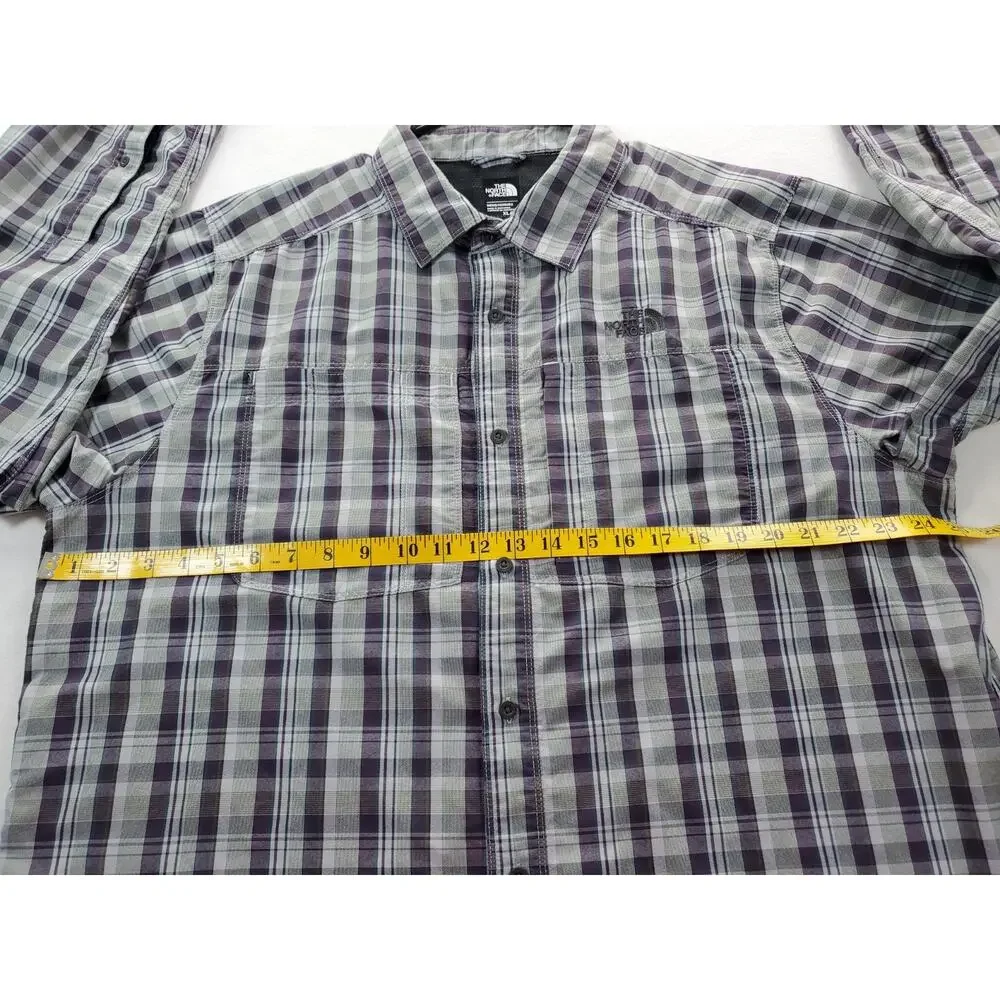 The North Face collared plaid men’s button front shirt